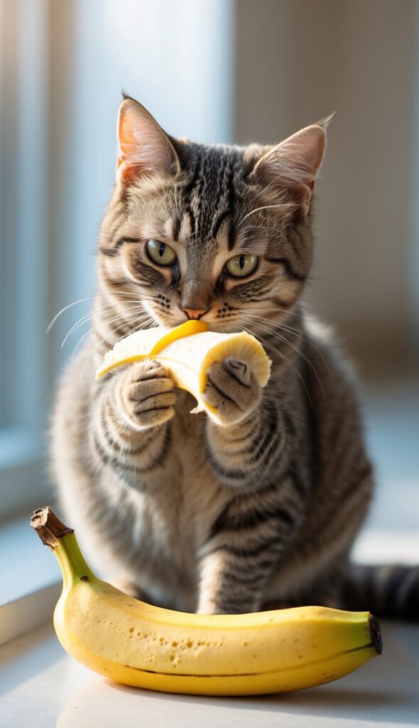 Cat Cats Eat Bananas
